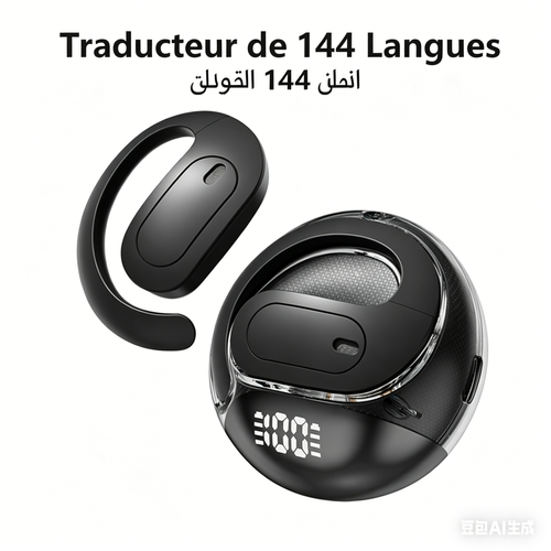 Écouteurs sans fil oreille ouverte, traduction AI, Bluetooth 5.4