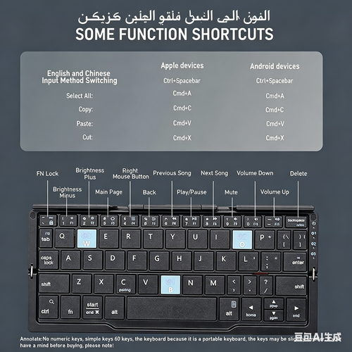Clavier pliable portable sans fil