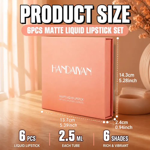 🇲🇦 Kit 6 pièces de rouges à lèvres liquides mats – fini velours doux – longue tenue et résistant à l eau – fini non collant – kit maquillage multi-usages pour tous types de peau et débutantes – Paiement à la livraison 🔥💄💋💧🛒