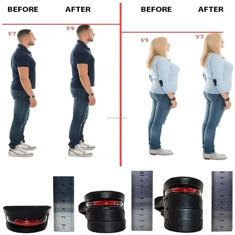 Semelles compensatrices à coussin d'air pour homme et femme