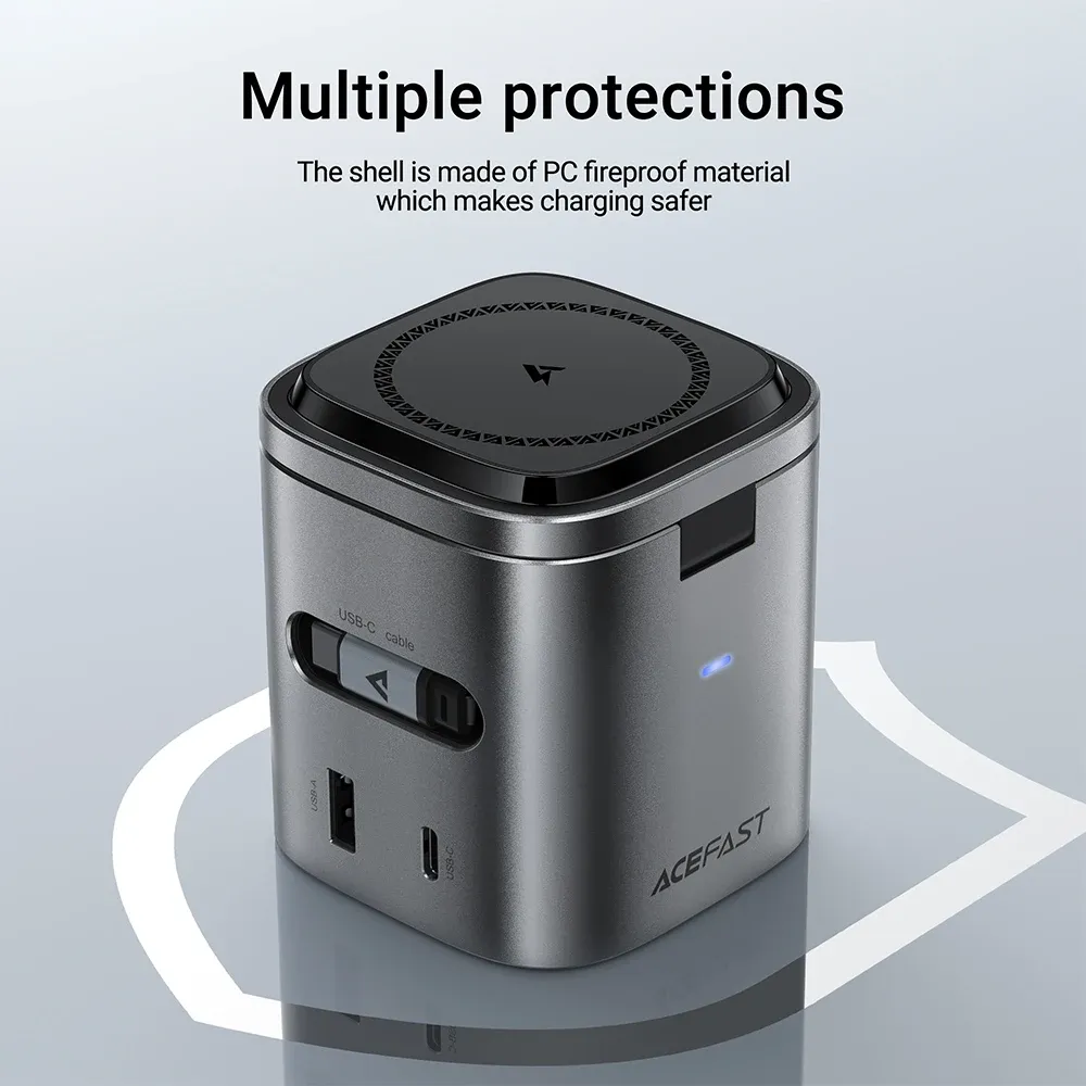 Station de charge sans fil magnétique multifonction 6 en 1 GaN 65W