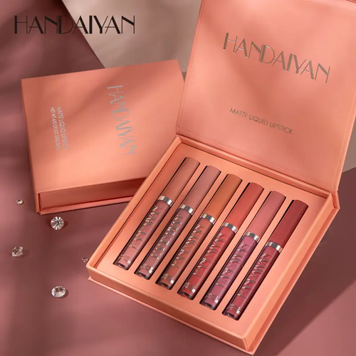 🇲🇦 Kit 6 pièces de rouges à lèvres liquides mats – fini velours doux – longue tenue et résistant à l eau – fini non collant – kit maquillage multi-usages pour tous types de peau et débutantes – Paiement à la livraison 🔥💄💋💧🛒