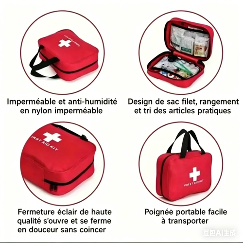 X-Trousse de premiers secours compacte et étanche de 330 pièces pour traumatismes