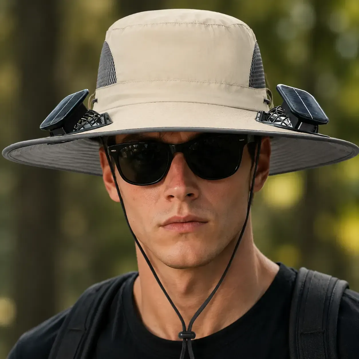 Chapeau de seau homme à séchage rapide, grande taille, chapeau solaire avec ventilateur à énergie solaire, rechargeable USB, pour randonnée, camping, pêche en extérieur