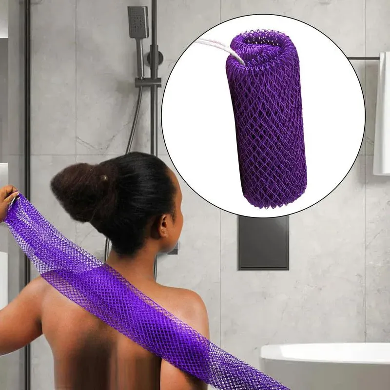 Éponge filet de bain naturelle exfoliante profonde, nettoie bras, dos, jambes et cou, rend la peau du corps douce et lisse