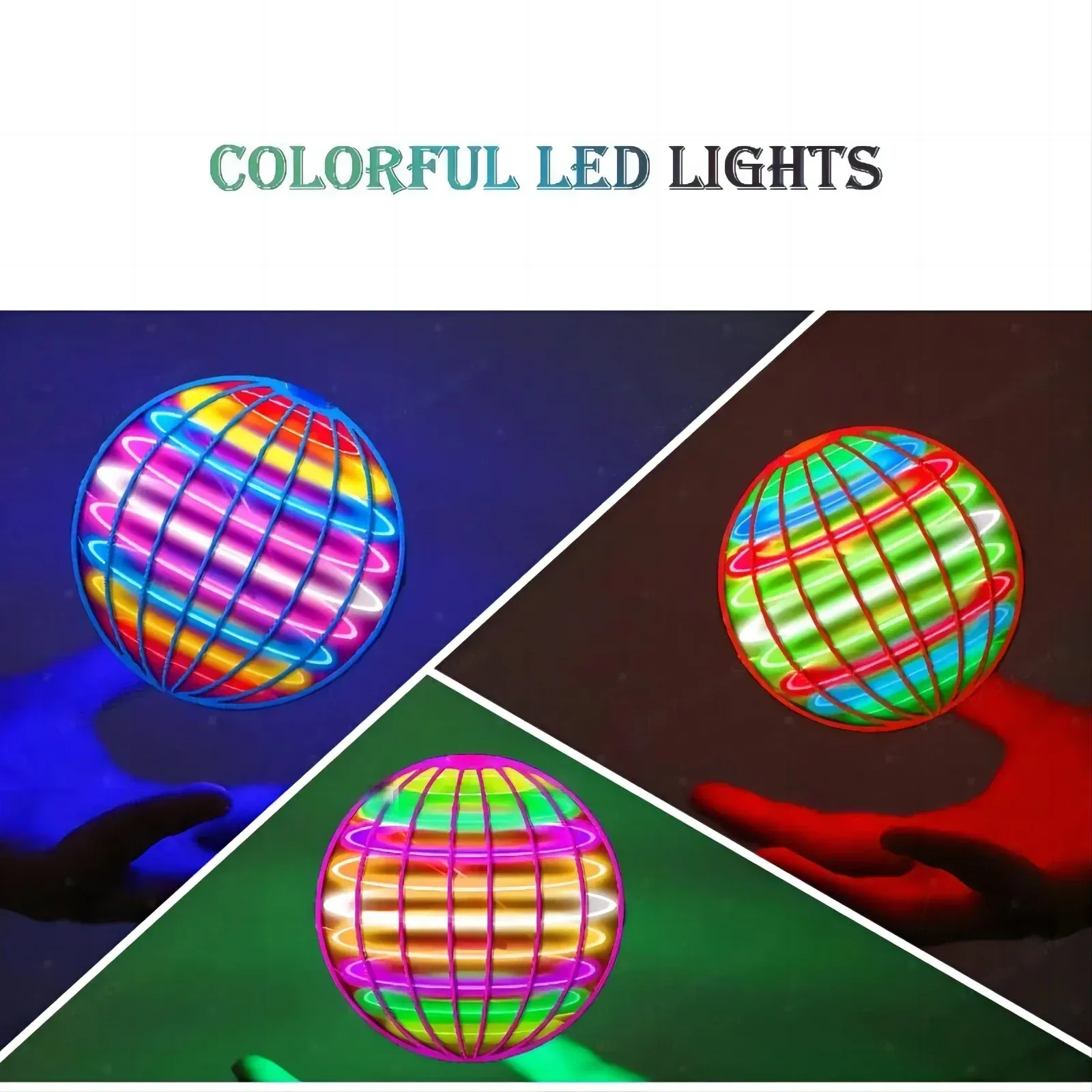 Boule lumineuse à LED suspendue, rotation 360° multicolore