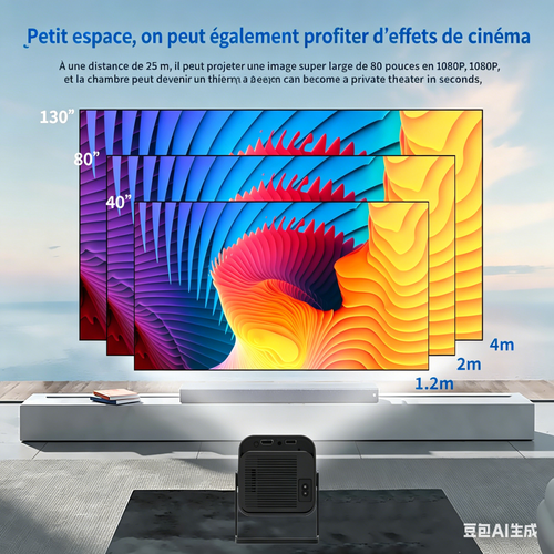 Projector with WiFi and Bluetooth Support  8K.4K Compatible   1280*720P Resolution   Built-in Speaker