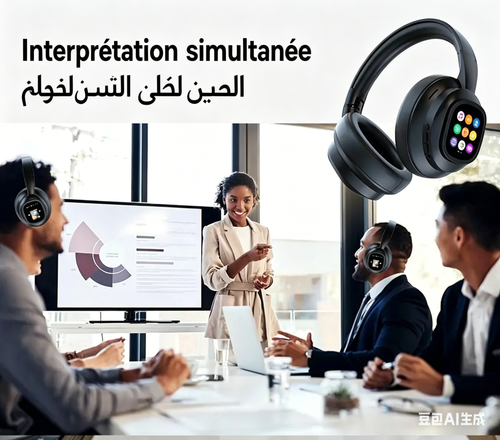 🇲🇦：سماعة رأس بلوتوث بشاشة لمس ذكية خفض ضوضاء ANC صوت باس HIFI