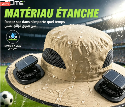Chapeau de seau homme à séchage rapide, grande taille, chapeau solaire avec ventilateur à énergie solaire, rechargeable USB, pour randonnée, camping, pêche en extérieur