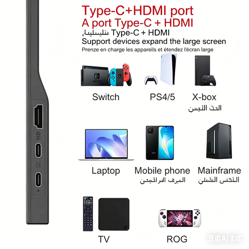 Écran portable 16 pouces IPS, définition 1920 × 1200