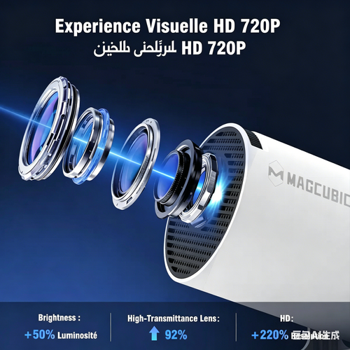 Projector with WiFi and Bluetooth Support  8K.4K Compatible   1280*720P Resolution   Built-in Speaker