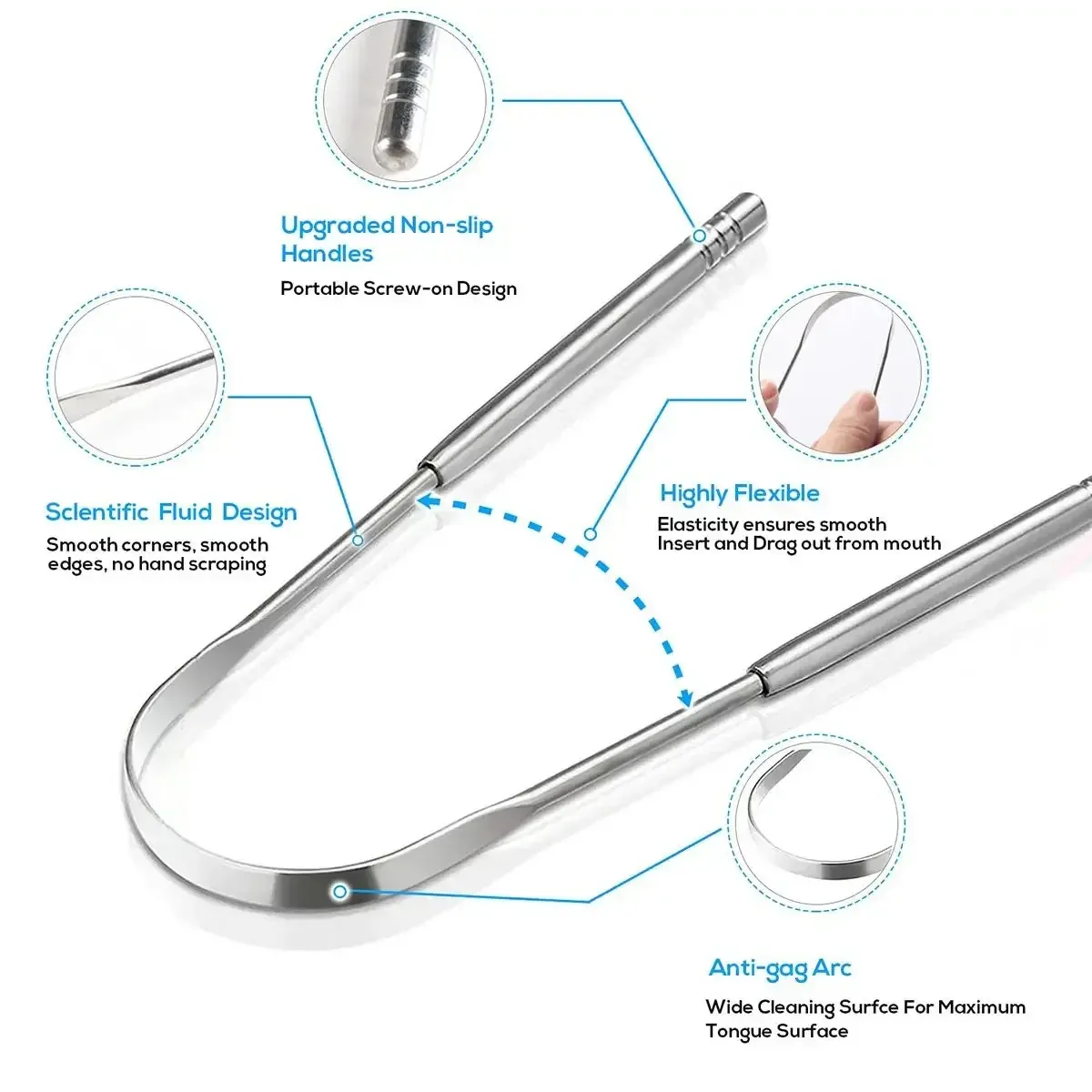 Racleur de langue en acier inoxydable