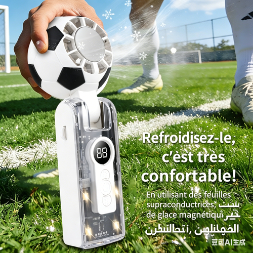 Ventilateur portable manuel design football