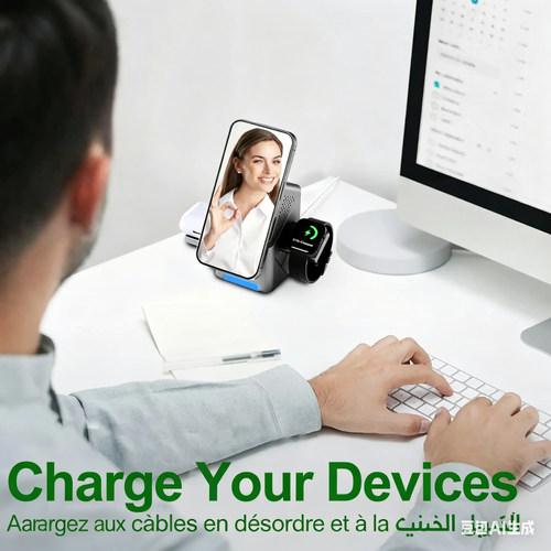 Chargeur sans fil pliable 3-en-1