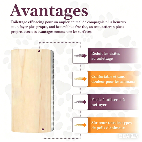 Outil de toilettage anti-poil pour animaux