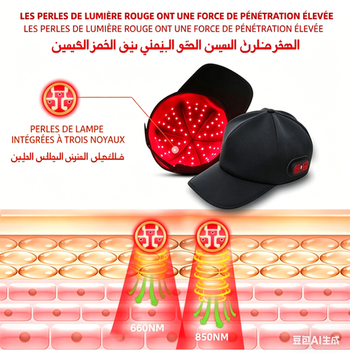 Casque de thérapie par lumière rouge pour la repousse des cheveux