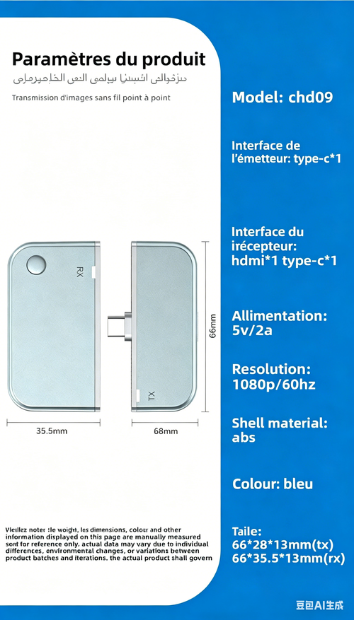 Dispositif de partage d'écran point à point HD sans fil