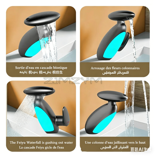 Robinet rétractable pivotant à 360°, LED, 4 modes de sortie d'eau