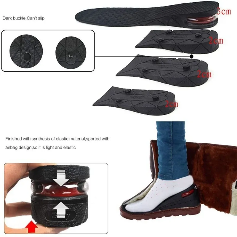 Semelles compensatrices à coussin d'air pour homme et femme