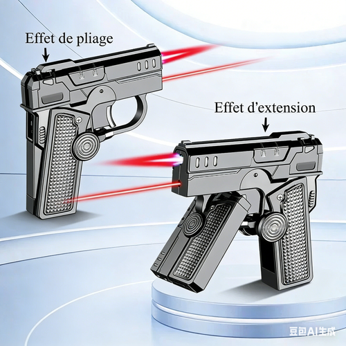 Briquet multifonction pliable à double forme