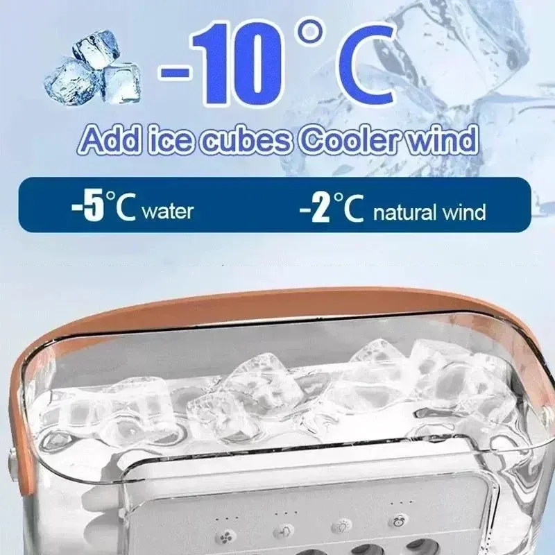 Mini climatiseur domestique 3 en 1, ventilateur réglable avec veilleuse LED et humidificateur portable pour bureau et maison