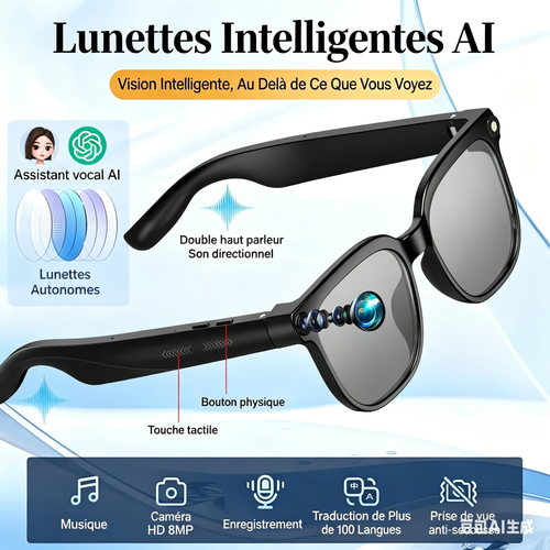 Lunettes intelligentes Bluetooth avec caméra