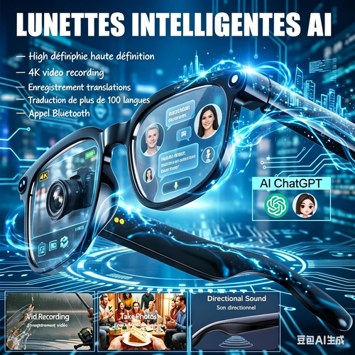 Lunettes intelligentes Bluetooth avec caméra
