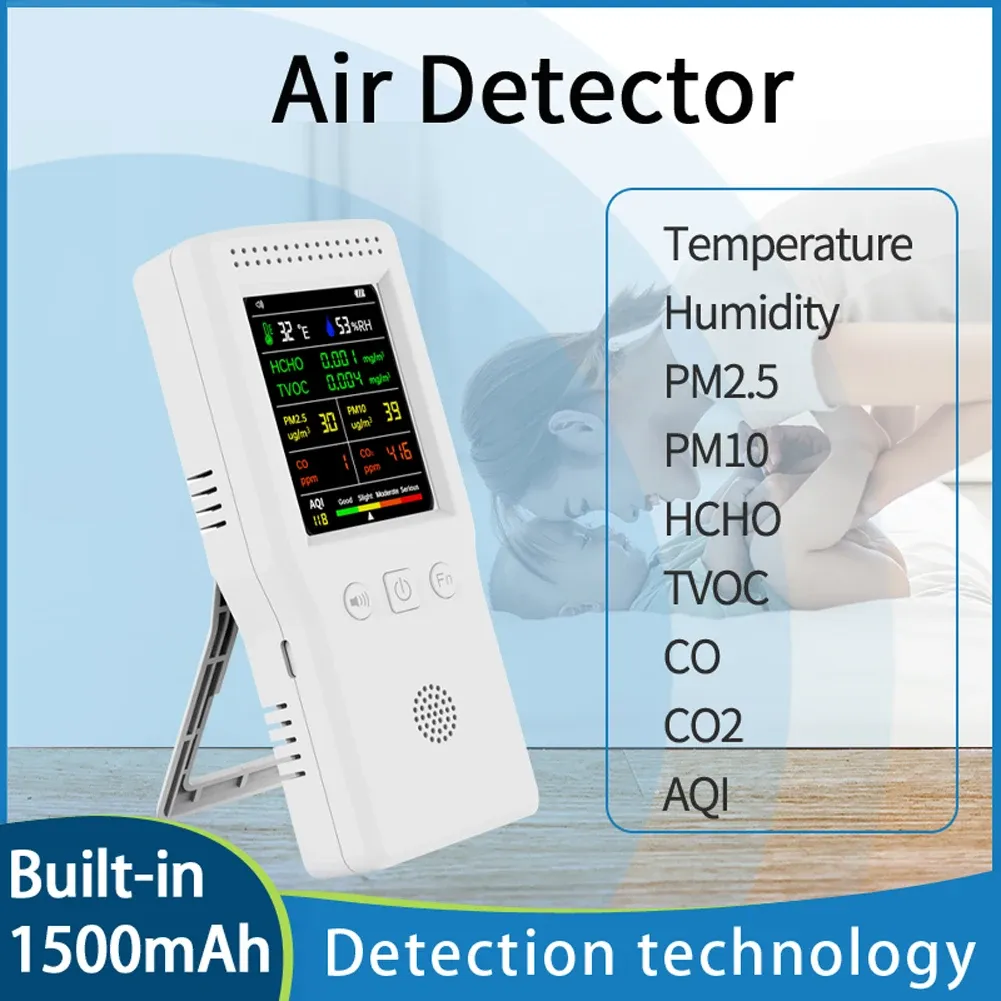 Détecteur de qualité de l'air 9 en 1