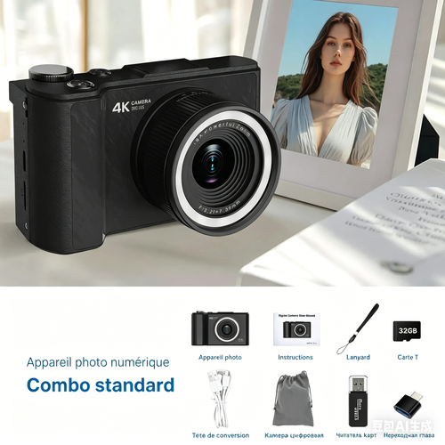 Portable Vlog Camera with 32GB SD Card