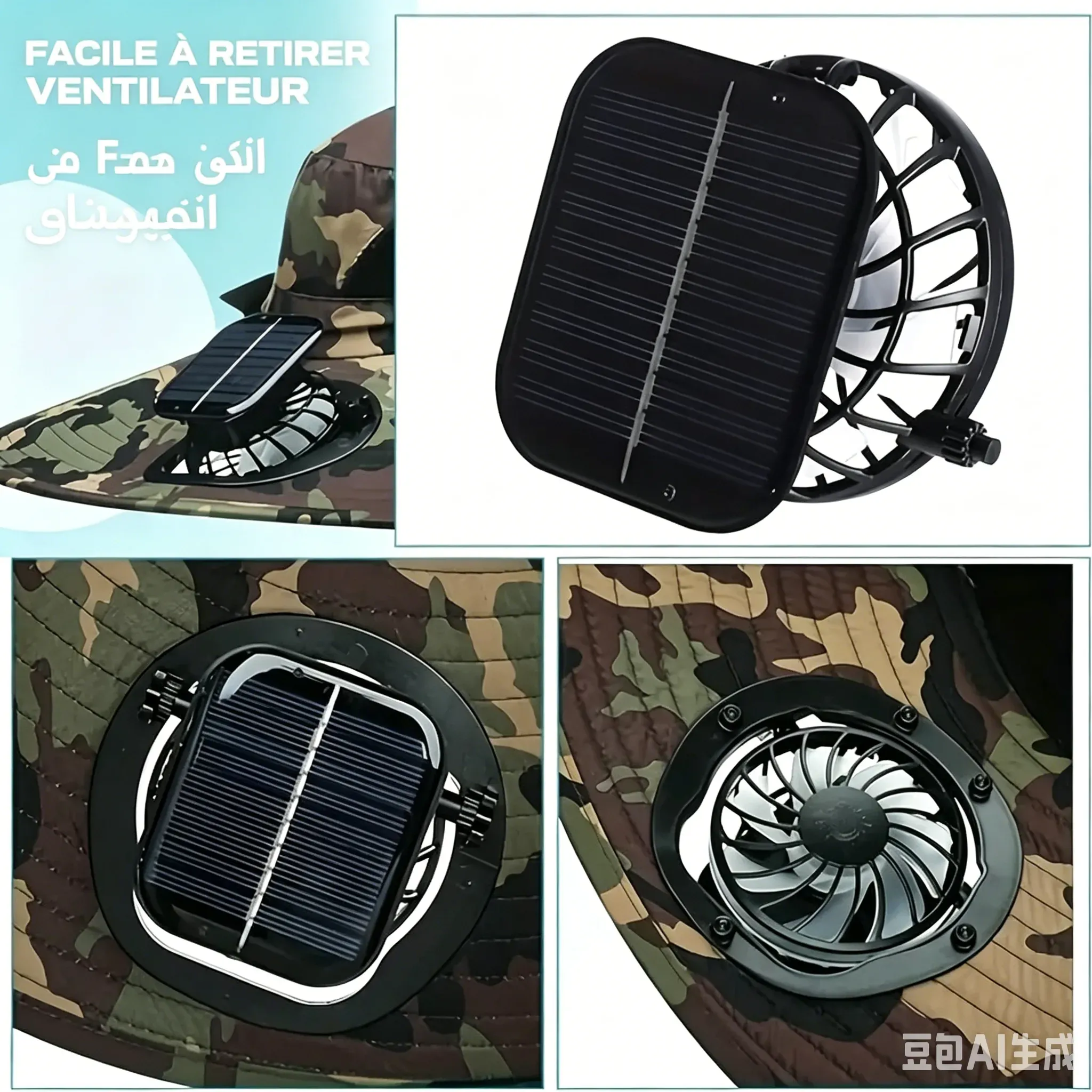 Chapeau de seau homme à séchage rapide, grande taille, chapeau solaire avec ventilateur à énergie solaire, rechargeable USB, pour randonnée, camping, pêche en extérieur
