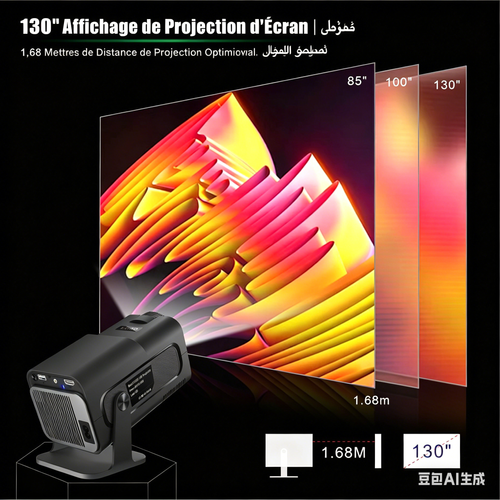 Projector with WiFi and Bluetooth Support  8K.4K Compatible   1280*720P Resolution   Built-in Speaker