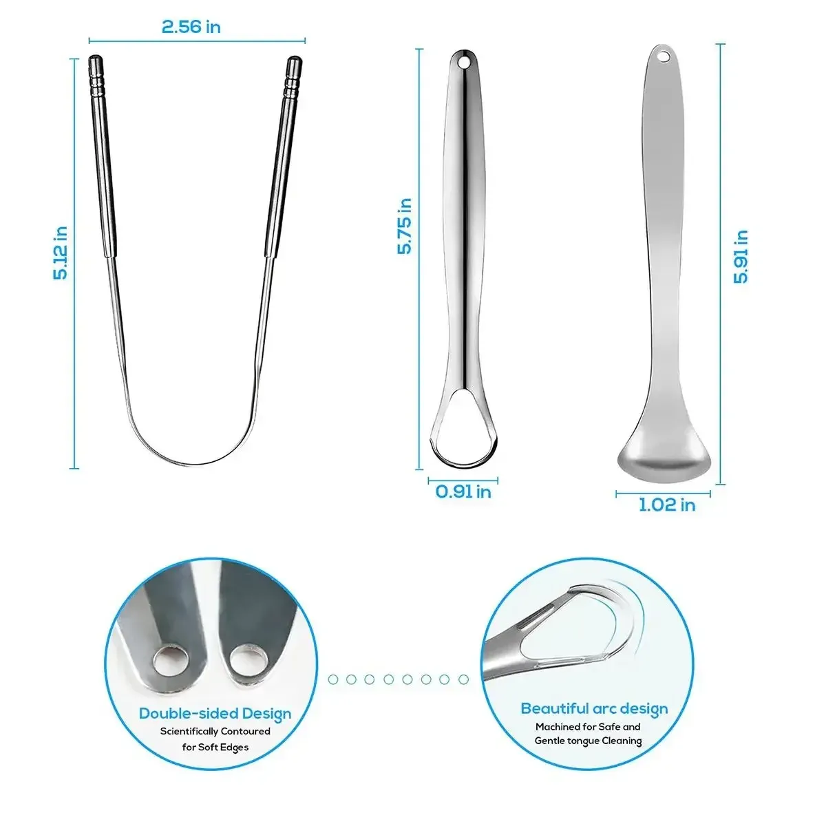 Racleur de langue en acier inoxydable