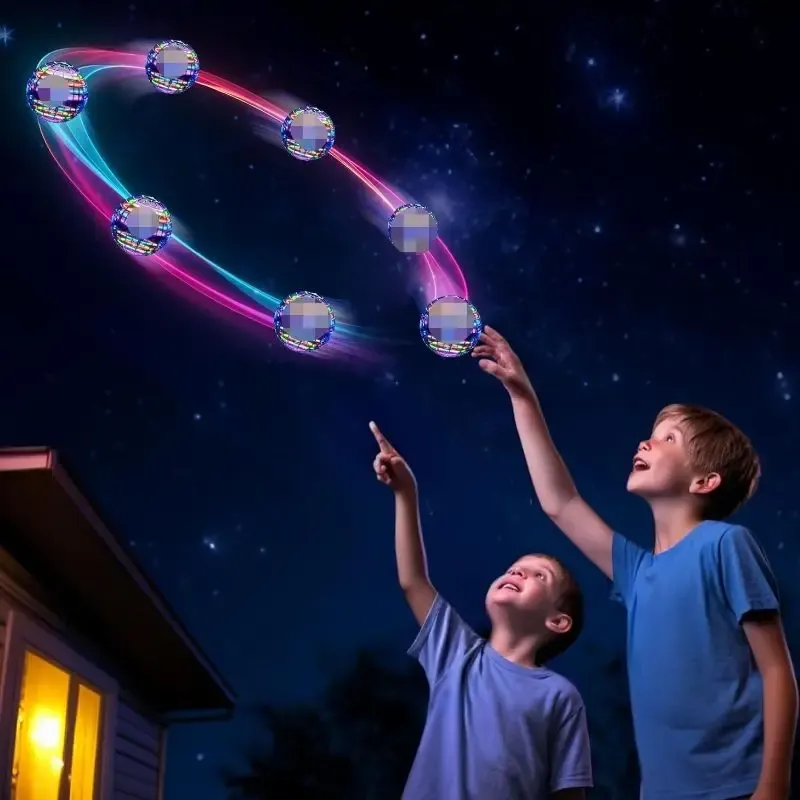 Boule lumineuse à LED suspendue, rotation 360° multicolore