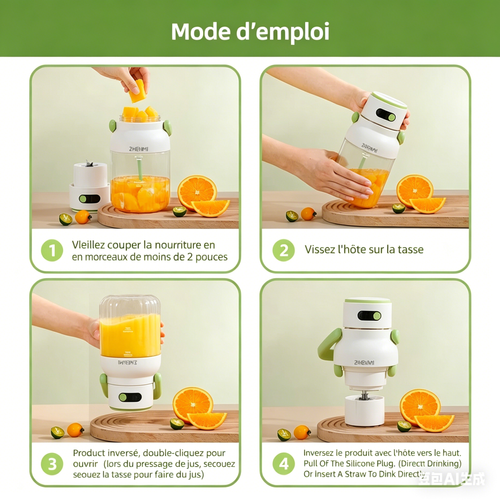Blender Portable à 12 lames, capacité 1000mL