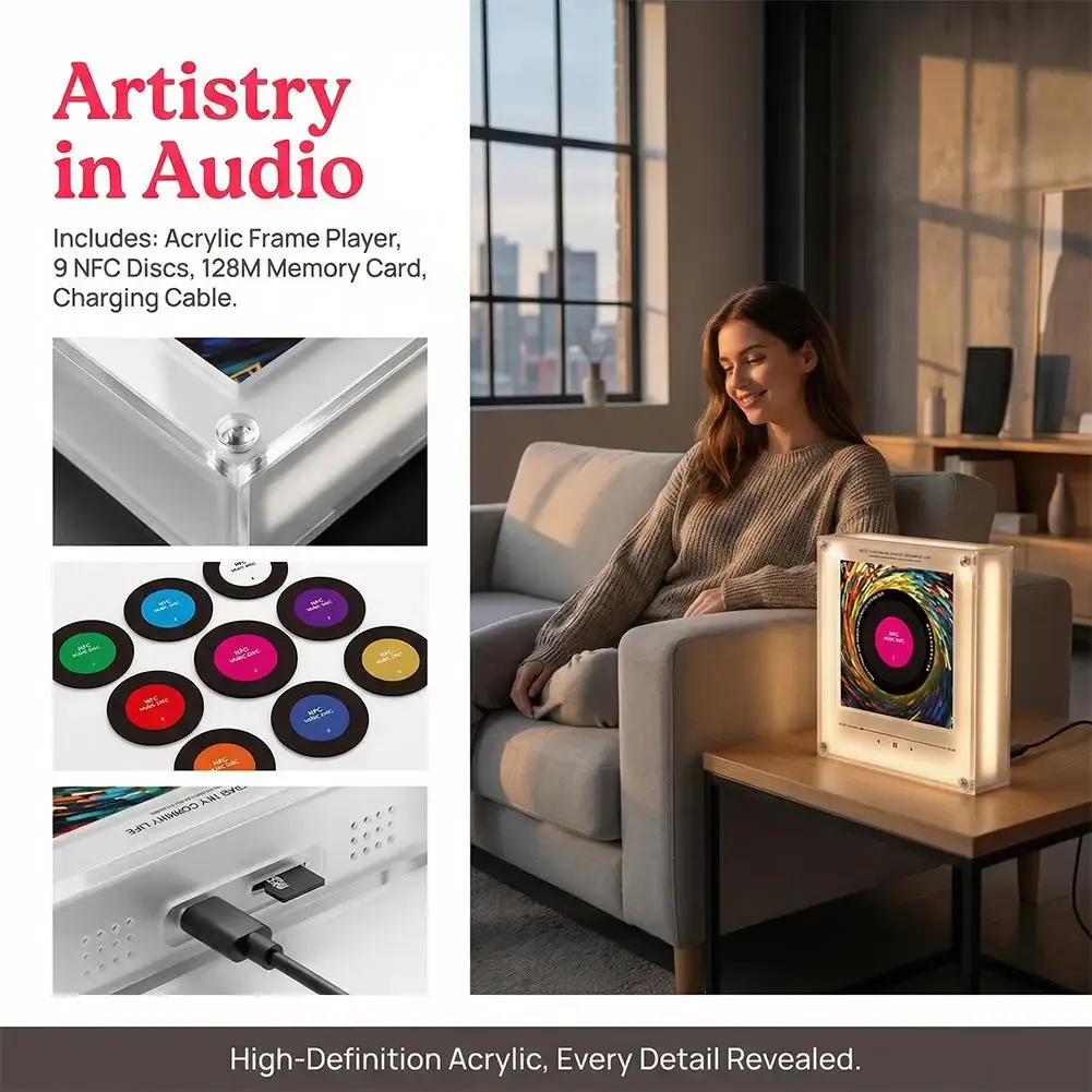 Aimant de réfrigérant magnétique à détection NFC avec musique automatique