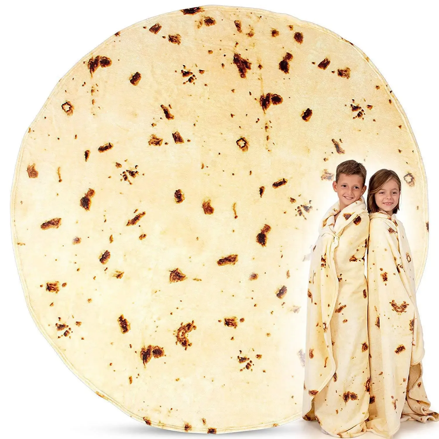 Plaid moelleux en forme de burrito pizza
