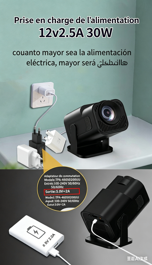 Projector with WiFi and Bluetooth Support  8K.4K Compatible   1280*720P Resolution   Built-in Speaker
