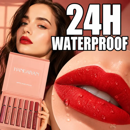 🇲🇦 Kit 6 pièces de rouges à lèvres liquides mats – fini velours doux – longue tenue et résistant à l eau – fini non collant – kit maquillage multi-usages pour tous types de peau et débutantes – Paiement à la livraison 🔥💄💋💧🛒