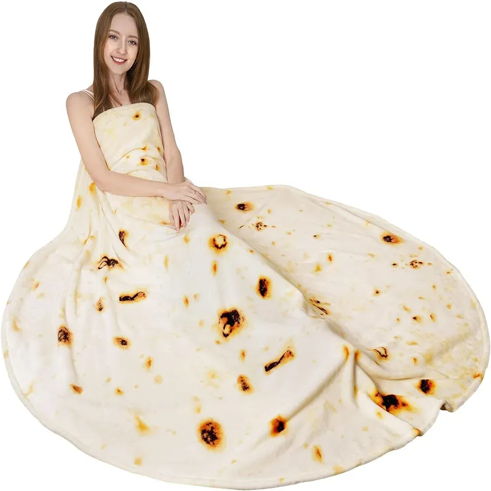 Plaid moelleux en forme de burrito pizza