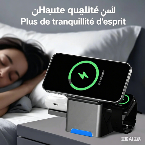 Chargeur sans fil pliable 3-en-1