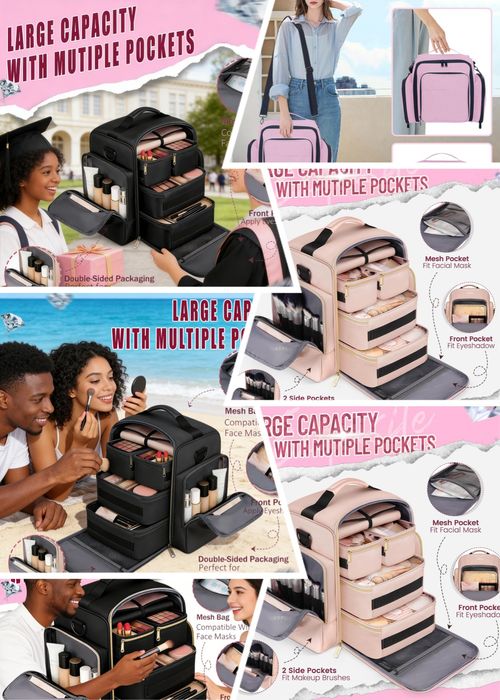 💼💗Large-Capacity Multifunctional Travel Makeup Bag 💄✨ Perfect for African Adventures🔥