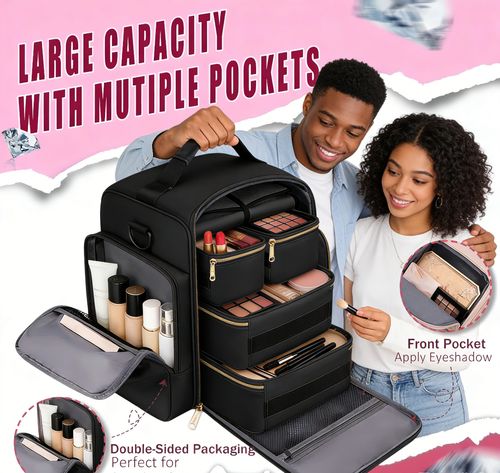 💼💗Large-Capacity Multifunctional Travel Makeup Bag 💄✨ Perfect for African Adventures🔥