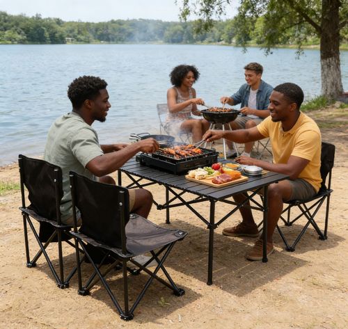 🔥💯Mobile Market Stall Table & Chair Set Your Perfect Business Partner!