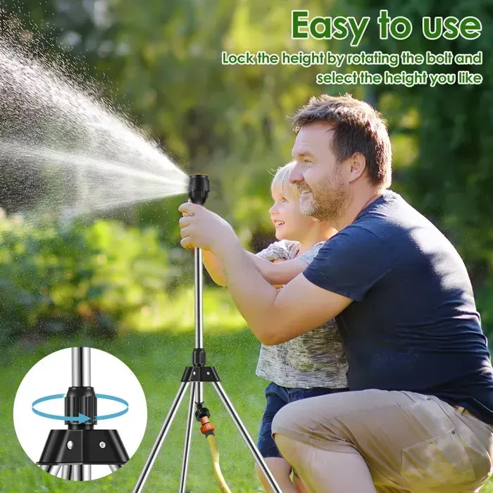 🔥💯Stainless Steel Rotary Irrigation Tripod Telescopic Support Sprinkler👇