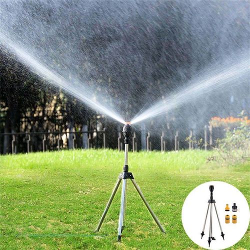🔥💯Stainless Steel Rotary Irrigation Tripod Telescopic Support Sprinkler👇