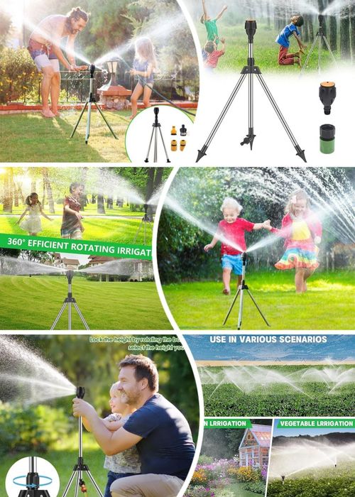🔥💯Stainless Steel Rotary Irrigation Tripod Telescopic Support Sprinkler👇