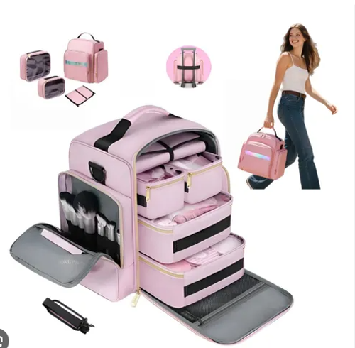 💼💗Large-Capacity Multifunctional Travel Makeup Bag 💄✨ Perfect for African Adventures🔥