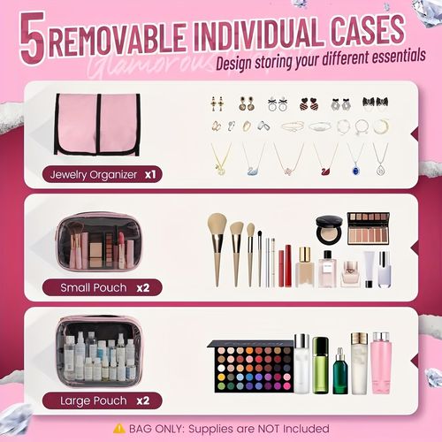 💼💗Large-Capacity Multifunctional Travel Makeup Bag 💄✨ Perfect for African Adventures🔥