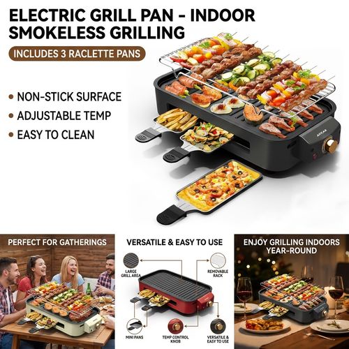Multi-Functional Electric Indoor Grill & Baking Pan – Perfect for African Home Cooking