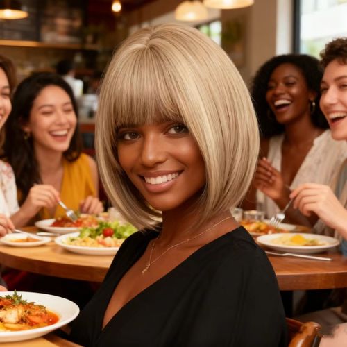 12.99 Inch Short Bob Wig with Bangs